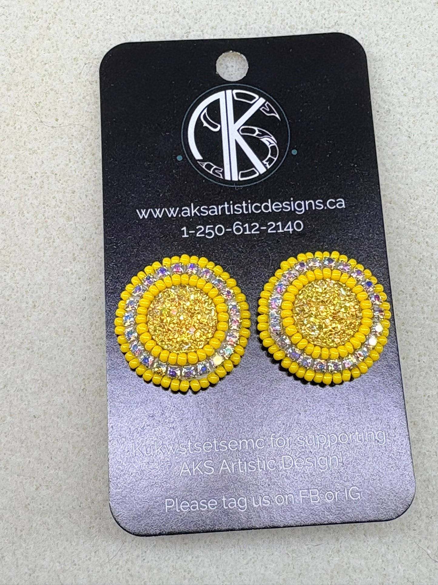 Yellow Circle Studs