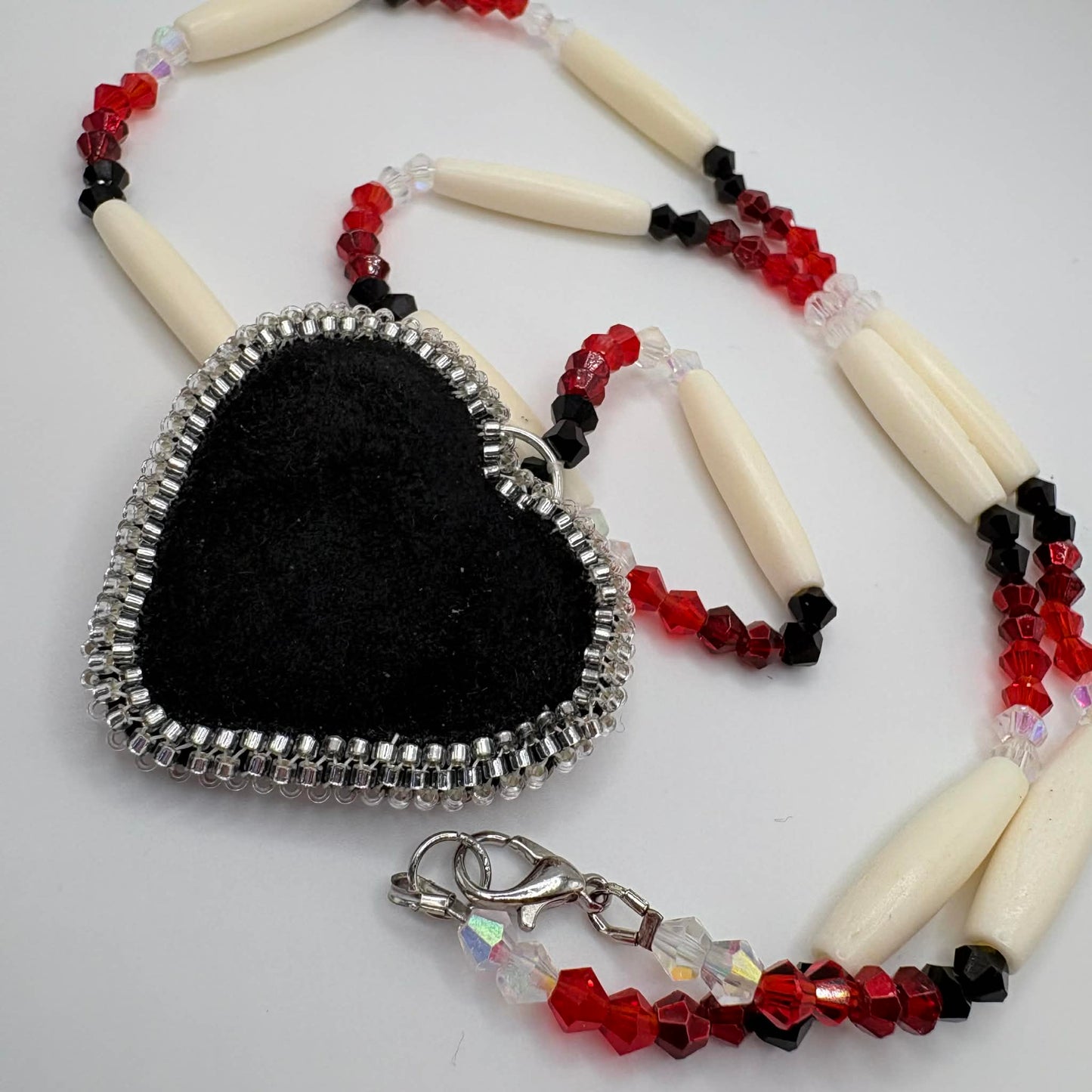 Porcupine heart necklace