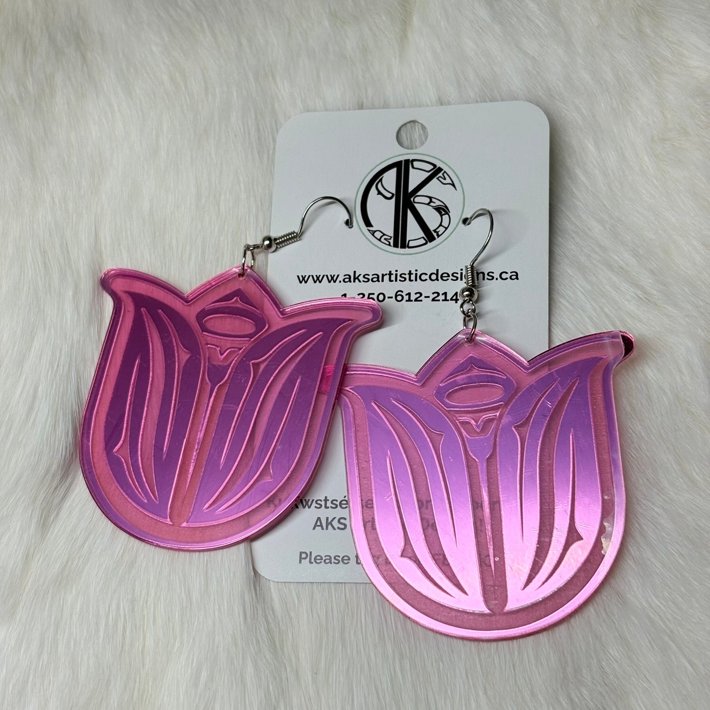 Pink Tulip Earrings