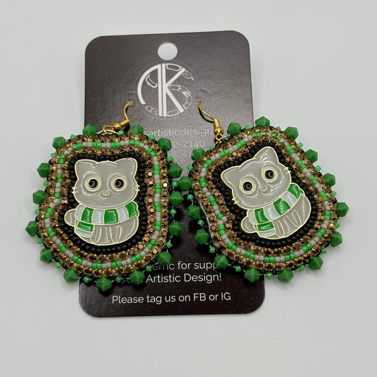 HP Slytherin Cat Earrings