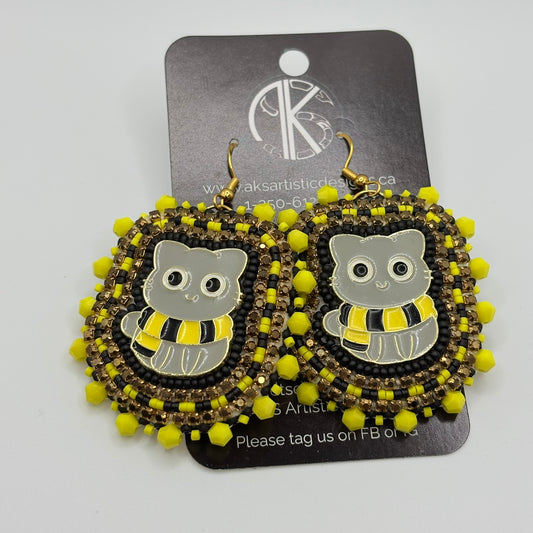 HP Hufflepuff Cat Earrings