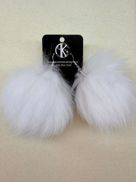 Fox Fur, silver cone earrings