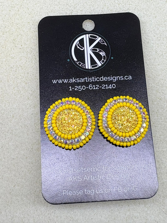Yellow Circle Studs